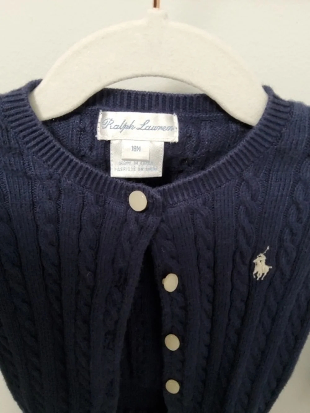 Ralph Lauren 18 Month Navy Cotton Cardigan
